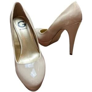 Guess Beige Tan Faux Leather Stilettos Heels Pumps Women's Size 8.5M